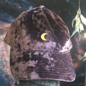 Women’s Purple Velvet Ballcap with Moon
